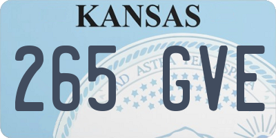 KS license plate 265GVE