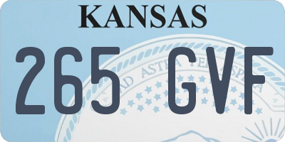 KS license plate 265GVF