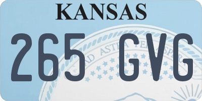 KS license plate 265GVG