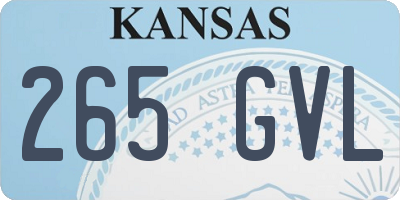 KS license plate 265GVL