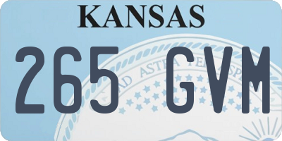 KS license plate 265GVM