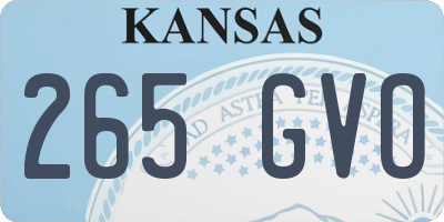 KS license plate 265GVO