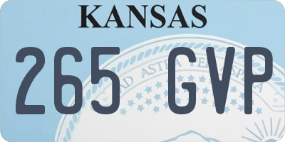 KS license plate 265GVP