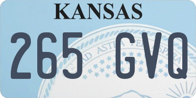 KS license plate 265GVQ