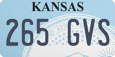 KS license plate 265GVS