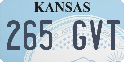 KS license plate 265GVT