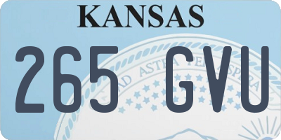 KS license plate 265GVU
