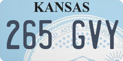 KS license plate 265GVY