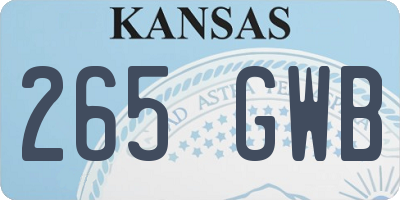 KS license plate 265GWB