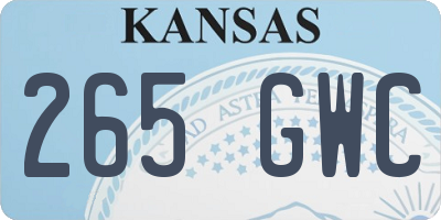 KS license plate 265GWC