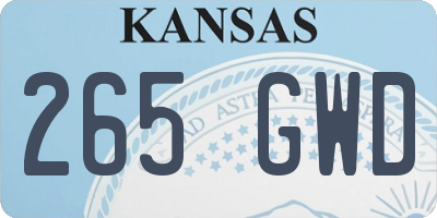 KS license plate 265GWD