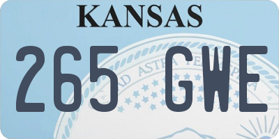KS license plate 265GWE