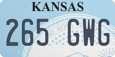 KS license plate 265GWG