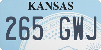 KS license plate 265GWJ
