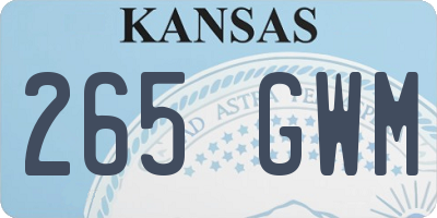 KS license plate 265GWM