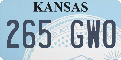 KS license plate 265GWO
