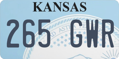 KS license plate 265GWR