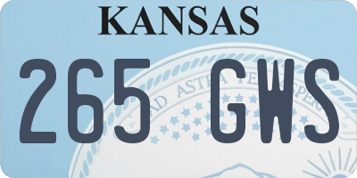 KS license plate 265GWS