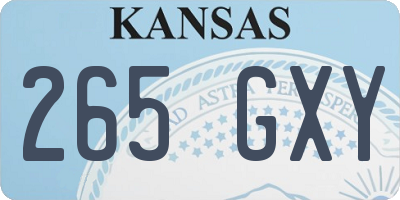 KS license plate 265GXY