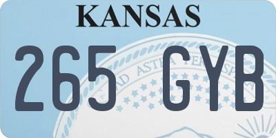 KS license plate 265GYB