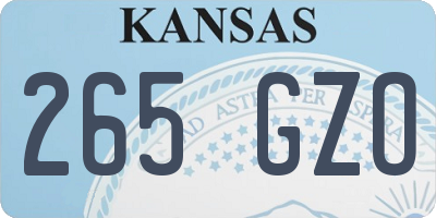 KS license plate 265GZO