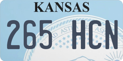 KS license plate 265HCN