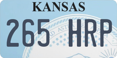 KS license plate 265HRP
