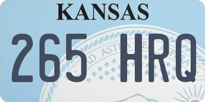 KS license plate 265HRQ