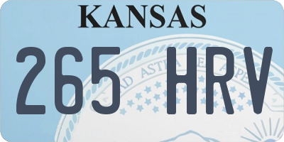 KS license plate 265HRV