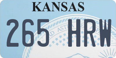 KS license plate 265HRW