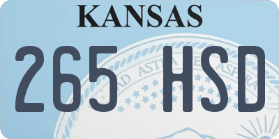 KS license plate 265HSD