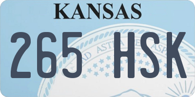 KS license plate 265HSK