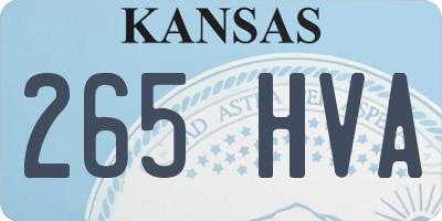 KS license plate 265HVA