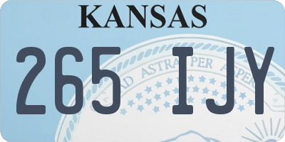 KS license plate 265IJY