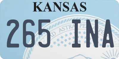 KS license plate 265INA
