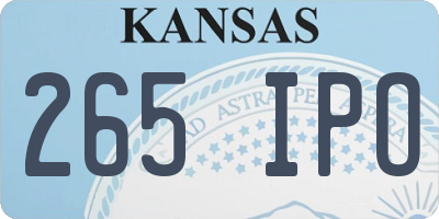 KS license plate 265IPO