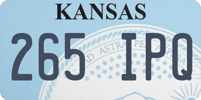 KS license plate 265IPQ