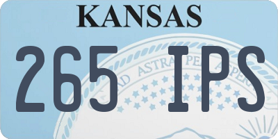 KS license plate 265IPS