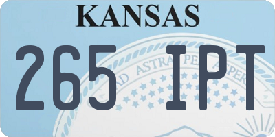 KS license plate 265IPT