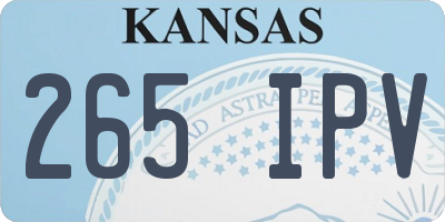 KS license plate 265IPV
