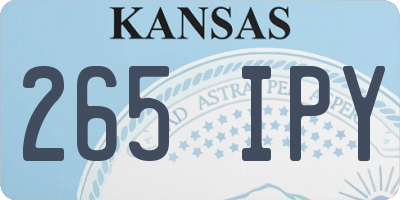 KS license plate 265IPY