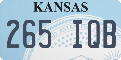 KS license plate 265IQB
