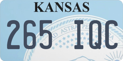 KS license plate 265IQC