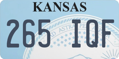 KS license plate 265IQF