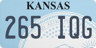KS license plate 265IQG