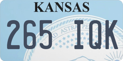 KS license plate 265IQK