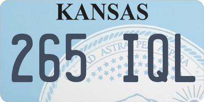 KS license plate 265IQL