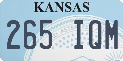 KS license plate 265IQM