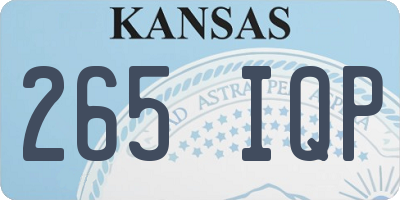 KS license plate 265IQP