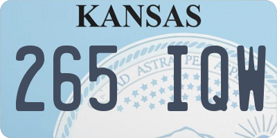 KS license plate 265IQW